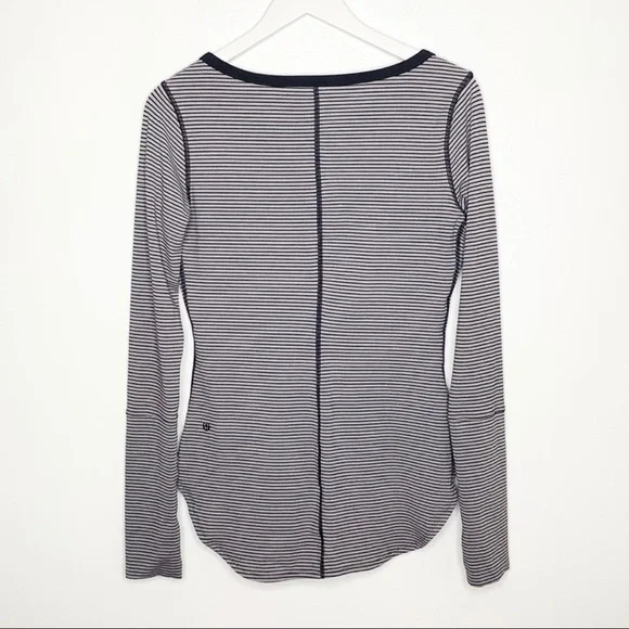 Lululemon Stiped Awesoma V-Neck Henley Top - Picture 3 of 6